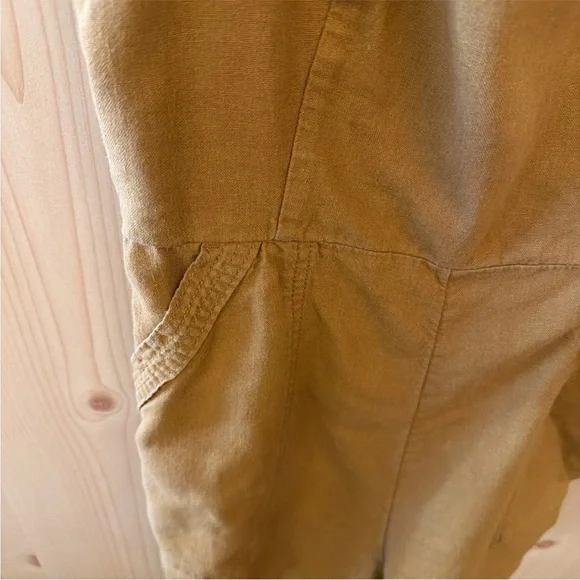 Old Navy M Mustard Jumper Wide Strap Deep Pockets Boho Utility Back Smocking - Picture 11 of 16